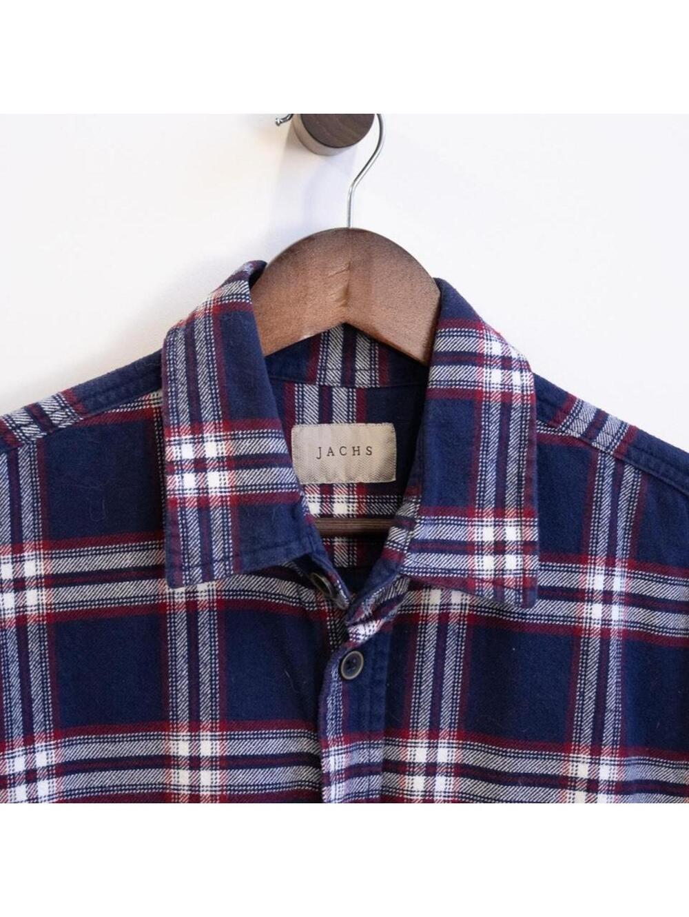 Jachs Navy Red & White Plaid Flannel Shirt